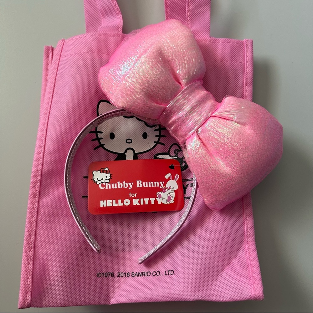Hello Kitty x Chubby Bunny pink bow headband
